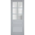 thumbnail image 1 of Slab Barn Door Panel Frosted Glass | Veregio 7339 Matte Grey | Sturdy Finished Doors | Pocket Closet Sliding-18" x 80", 1 of 5