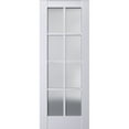 thumbnail image 1 of Slab Barn Door Panel Frosted Glass | Veregio 7412 White Silk | Sturdy Finished Doors | Pocket Closet Sliding-18" x 80", 1 of 5
