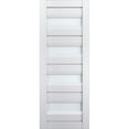 thumbnail image 1 of Slab Barn Door Panel Frosted Glass | Veregio 7455 White Silk | Sturdy Finished Doors | Pocket Closet Sliding-32" x 80", 1 of 5