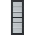 thumbnail image 1 of Slab Barn Door Panel Frosted Glass | Veregio 7602 Antracite | Sturdy Finished Doors | Pocket Closet Sliding-24" x 84", 1 of 5