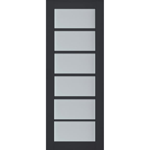 Slab Barn Door Panel Frosted Glass | Veregio 7602 Antracite | Sturdy Finished Doors | Pocket Closet Sliding-36" x 84"