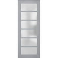 thumbnail image 1 of Slab Barn Door Panel Frosted Glass | Veregio 7602 Matte Grey | Sturdy Finished Doors | Pocket Closet Sliding-30" x 96", 1 of 5