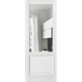 thumbnail image 1 of Slab Barn Door Panel | Lucia 1533 White Silk with Clear Glass | Sturdy Finished Doors | Pocket Closet Sliding-30" x 84"-Clear Glass, 1 of 5