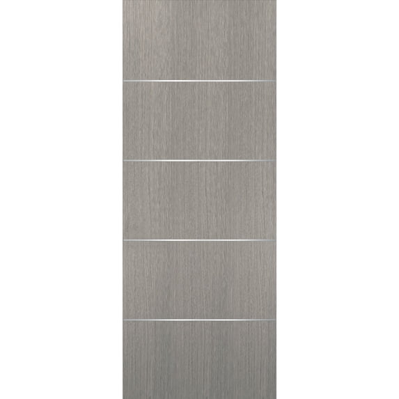 Slab Barn Door Panel | Planum 0020 Grey Oak | Sturdy Finished Flush Modern Doors | Pocket Closet Sliding-30" x 84"