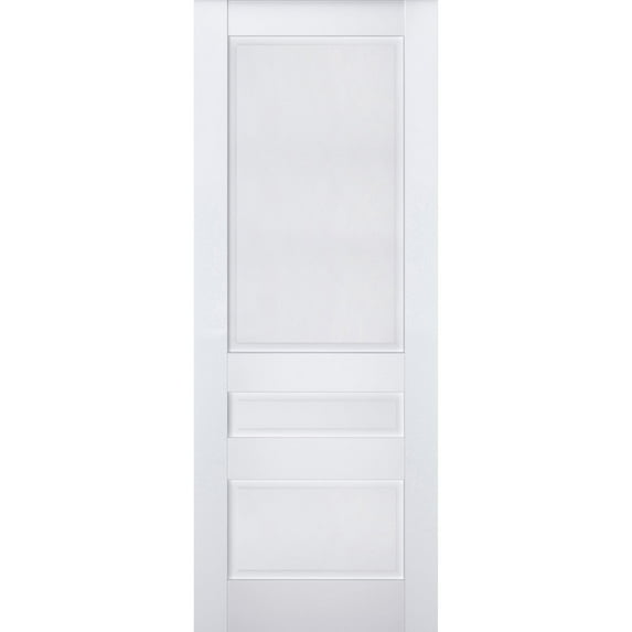 Slab Barn Door Panel | Veregio 7411 White Silk | Sturdy Finished Doors | Pocket Closet Sliding-24" x 96"