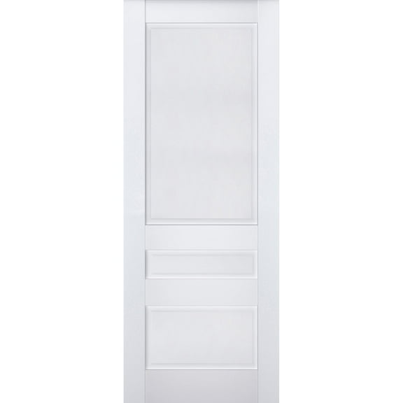 Slab Barn Door Panel | Veregio 7411 White Silk | Sturdy Finished Doors | Pocket Closet Sliding-36" x 84"