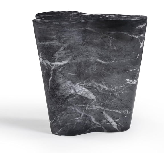 Slab Black Marble Concrete Indoor/Outdoor Side Table