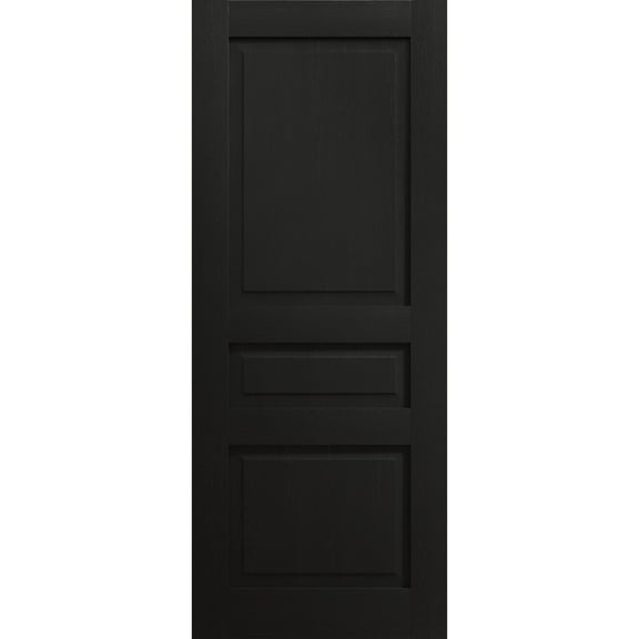 Slab Door Panel 18 x 80 inches | Ego 5012 Painted Black Oak | Wood Veneer Doors | Pocket Closet Sliding Barn