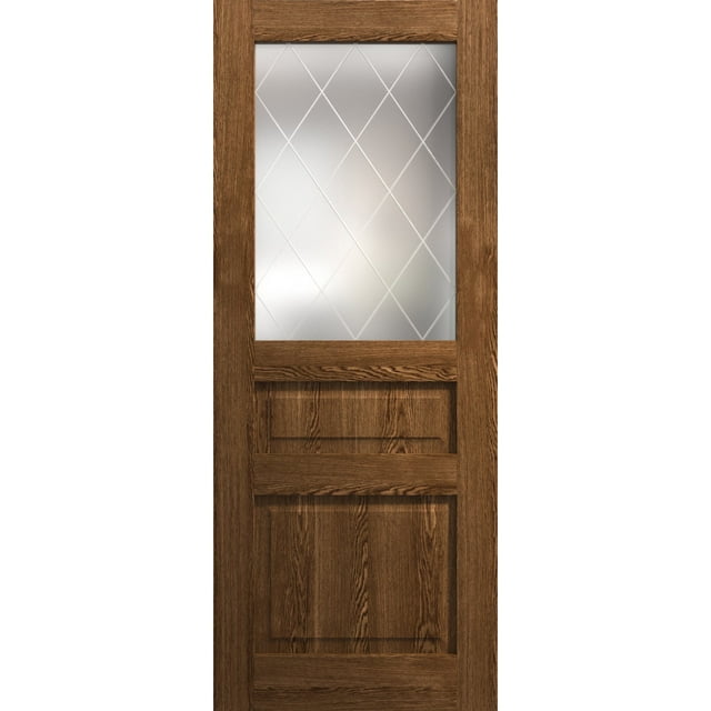 Slab Door Panel 28 x 80 inches | Ego 5011 Cognac Oak | Wood Veneer Doors | Pocket Closet Sliding Barn