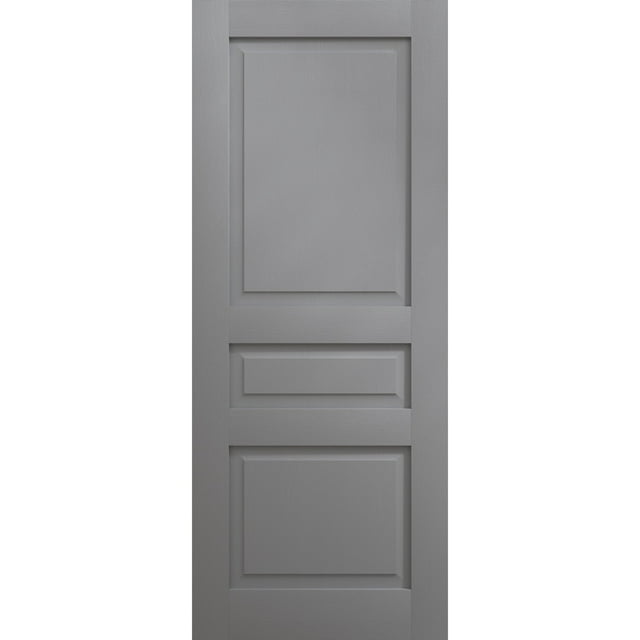 Slab Door Panel 28 x 96 inches | Ego 5012 Painted Grey Oak | Wood Veneer Doors | Pocket Closet Sliding Barn