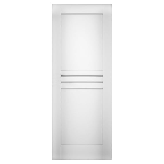 Slab Door Panel 42 x 96 inches / Mela 7444 White Silk / Modern Finished Doors / Pocket Closet Sliding Barn