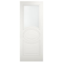 Slab Door Panel Opaque Glass 28 x 80 inches / Mela 7012 Matte White / Modern Finished Doors / Pocket Closet Sliding Barn
