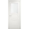 thumbnail image 1 of Slab Door Panel Opaque Glass 32 x 80 inches / Mela 7012 Matte White / Modern Finished Doors / Pocket Closet Sliding Barn, 1 of 3