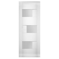 Slab Door Panel Opaque Glass 32 x 80 inches / Sete 6933 White Silk / Modern Finished Doors / Pocket Closet Sliding Barn