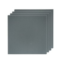 Slab Dream Lab 12"X12" Slab Lite Baseplate for All Major Building Bricks and Blocks (Gray, 4-Pack)