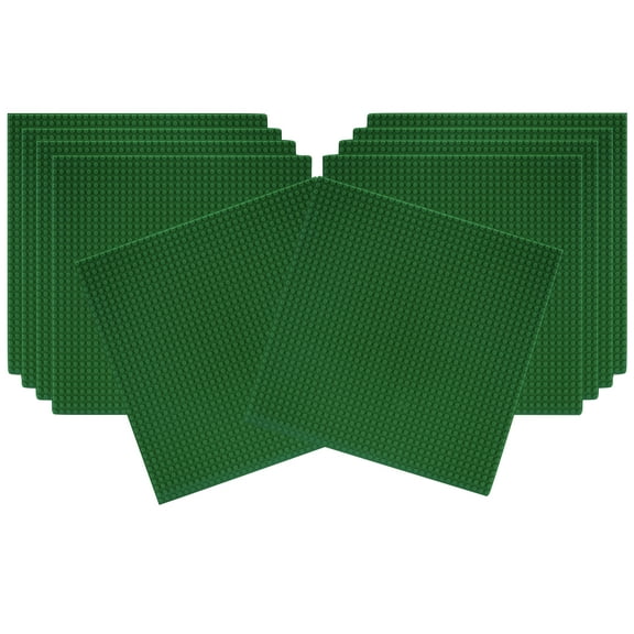 Slab Dream Lab 12"X12" Slab Lite Baseplate for All Major Building Bricks and Blocks (Green, 10-Pack)