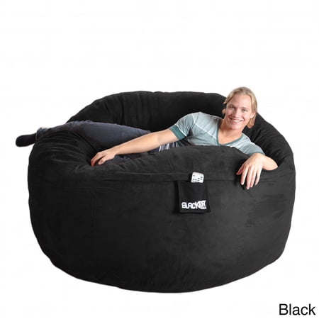 Slacker Sack Round 6-foot Microsuede and Foam Bean Bag 6' Black