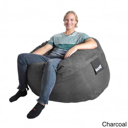 Slacker Sack Round Microfiber and Foam Bean Bag (4' round) Charcoal Grey