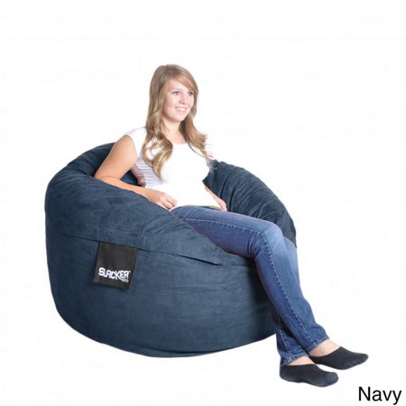 Slacker Sack Round Microfiber and Foam Bean Bag (4' round) Navy Blue