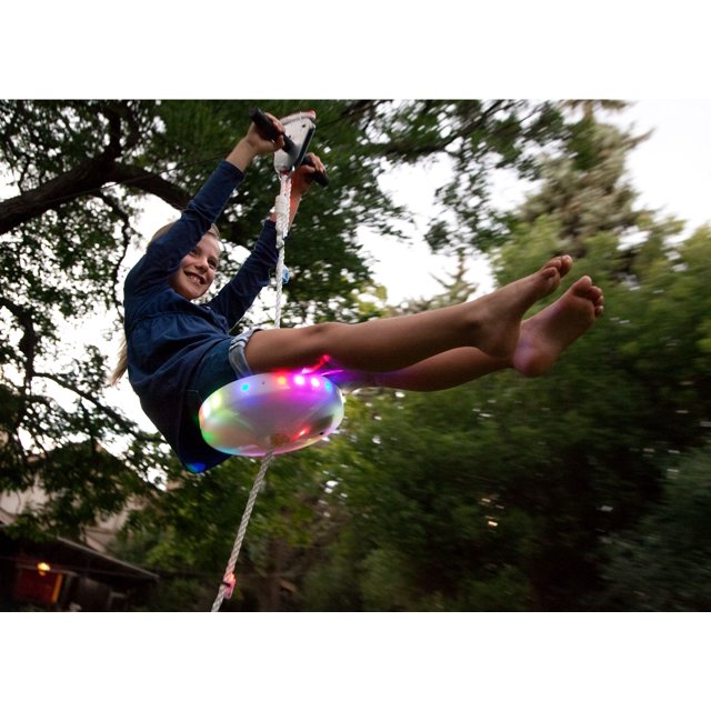 Slackers 100' Glow in the Dark Night Riderz Zipline Kit with bonus