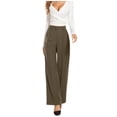 thumbnail image 1 of Slacks Women Business Casual Slacks Drape High Waisted Solid Wide Leg Pants Casual Suit Pants Wide Leg Dress Pants Women Brown L, 1 of 4