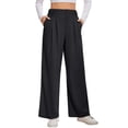 thumbnail image 1 of Slacks for Women Dress Pants Stretchy Work Pants Wide Leg High Waisted Business Casual Trousers with Pockets Waffle, 1 of 7