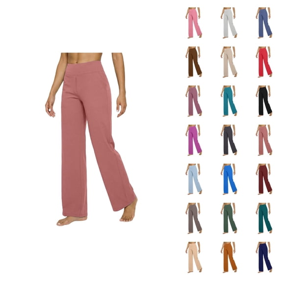 Slacks for Women Spring Summer Elastic High Waist Straight Leg Loose Fit Business Casual Work Pants with Pockets