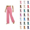 thumbnail image 1 of Slacks for Women Spring Summer Elastic High Waist Straight Leg Loose Fit Business Casual Work Pants with Pockets, 1 of 4