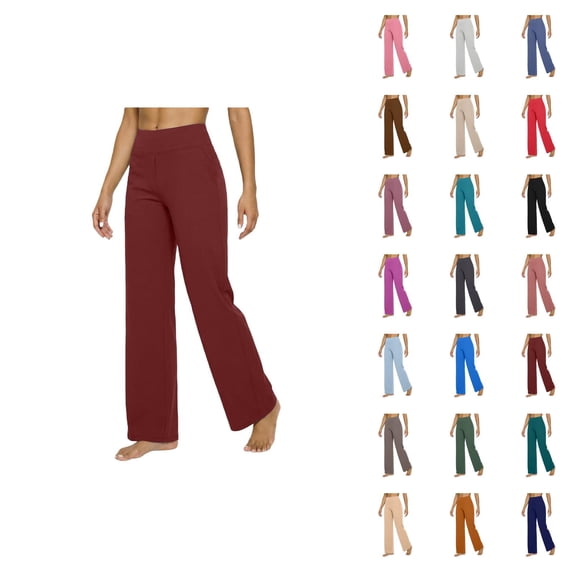 Slacks for Women Spring Summer Elastic High Waist Straight Leg Loose Fit Business Casual Work Pants with Pockets