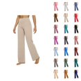 thumbnail image 1 of Slacks for Women Spring Summer Elastic High Waist Straight Leg Loose Fit Business Casual Work Pants with Pockets, 1 of 4