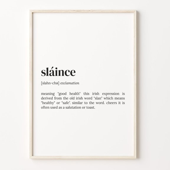 Slainte Definition Irish Quote Poster Unframed Paper Print