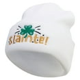 thumbnail image 1 of Slainte Embroidered 12 Inch Long Knitted Beanie - White OSFM, 1 of 5