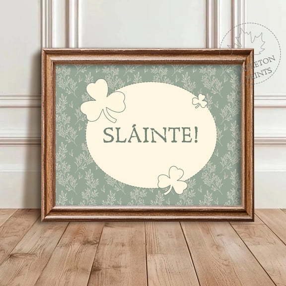Slainte Irish Blessing Print Celtic Art St. Patricks Day, Unframed Canvas 24x36in
