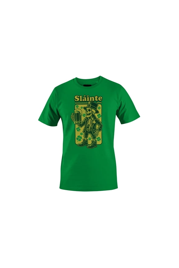 Slainte Skeleton Leprechaun St. Patricks Day Cheers Design Men's T-shirt