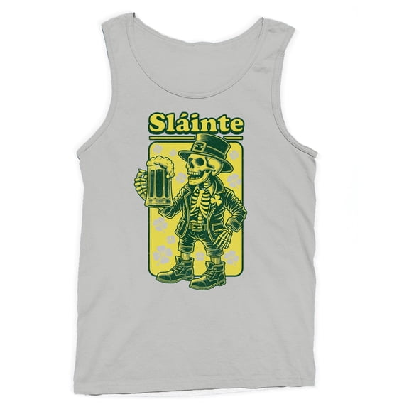 Slainte Skeleton Leprechaun St. Patricks Day Cheers Design Men's Tank Top