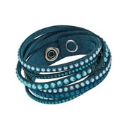 SWAROVSKI Slake Deluxe Blue Leather Ladies Bracelet 5043496