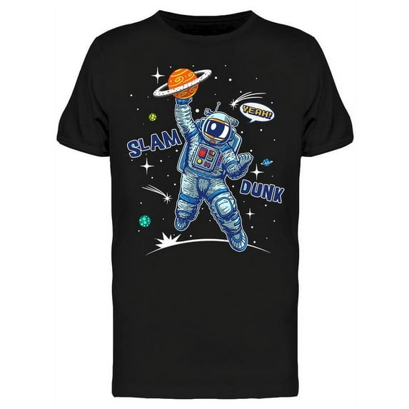 Slam Dunk Astronaut Basketball T-Shirt Men -Image by Shutterstock, Male Large