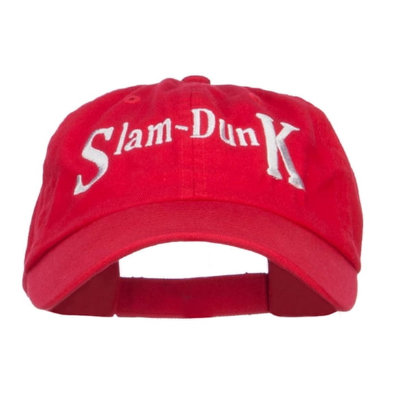 Slam Dunk Basketball Embroidered Low Profile Cap - Red OSFM