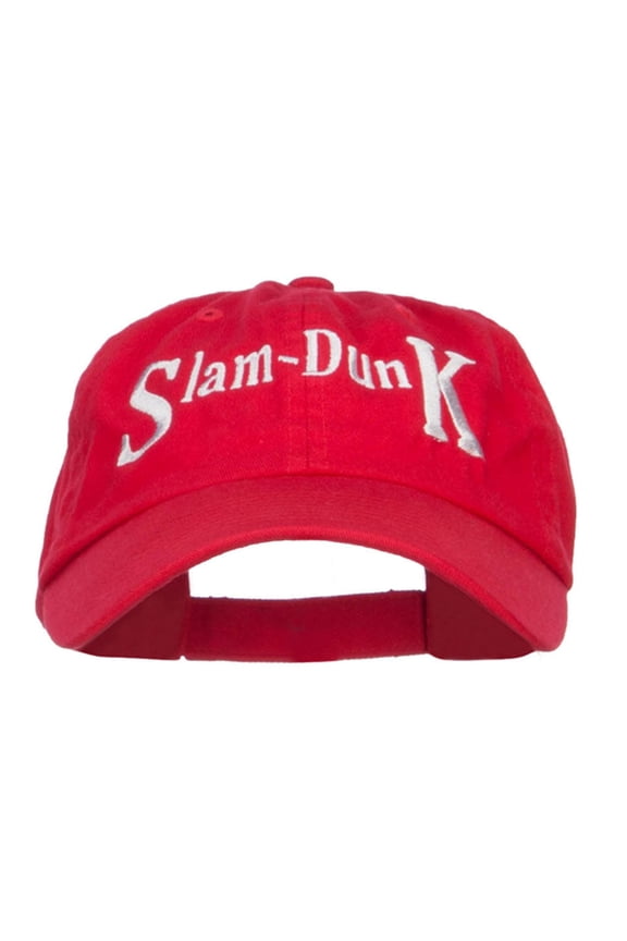 Slam Dunk Basketball Embroidered Low Profile Cap - Red OSFM
