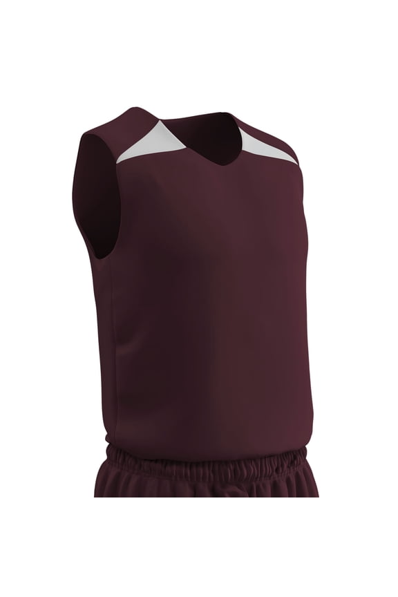 Slam Dunk Reversible Basketball Jersey, Adult Medium, Maroon and White