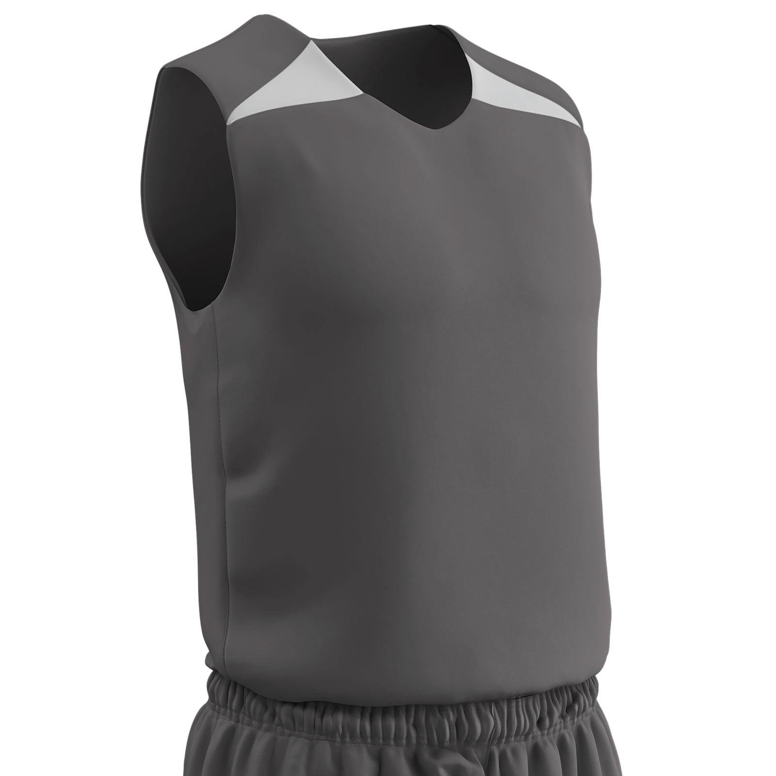 Slam Dunk Reversible Basketball Jersey, Youth Small, Charcoal and White