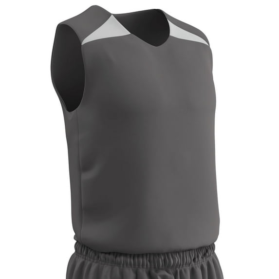 Slam Dunk Reversible Basketball Jersey, Youth X-Large, Charcoal and White