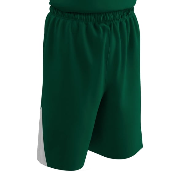 Slam Dunk Reversible Basketball Shorts, Adult Large, Forest Green and White