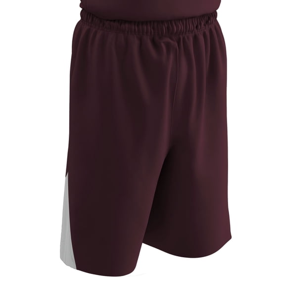 Slam Dunk Reversible Basketball Shorts, Youth Small, Maroon and White