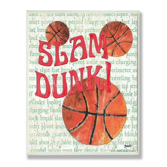 Slam Dunk White Border Rect Wall Plaque