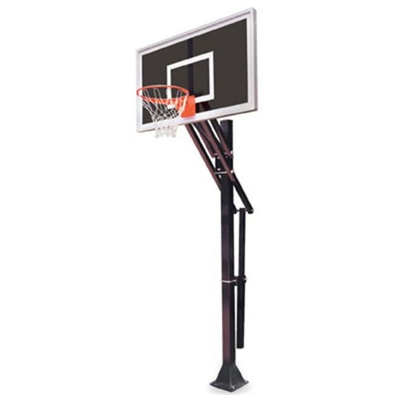 Slam Eclipse-BP Steel-Smoked Glass In Ground Adjustable Basketball System, Columbia Blue