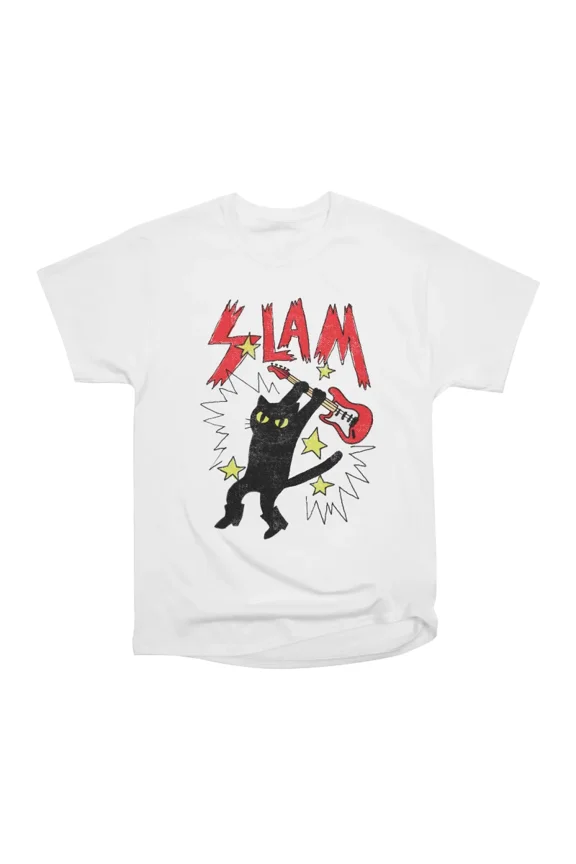 Slam Guitar Cat T-Shirt Tee Gift For Him Merch For Her Apparel For Friend
