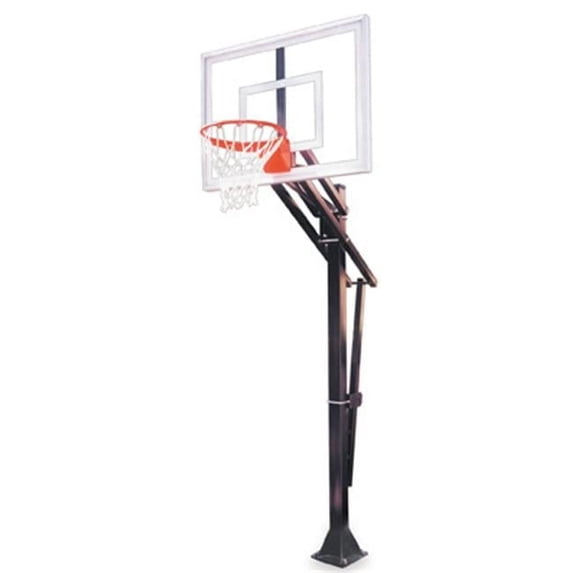 Slam III-BP Steel-Acrylic In Ground Adjustable Basketball System, Sienna Orange