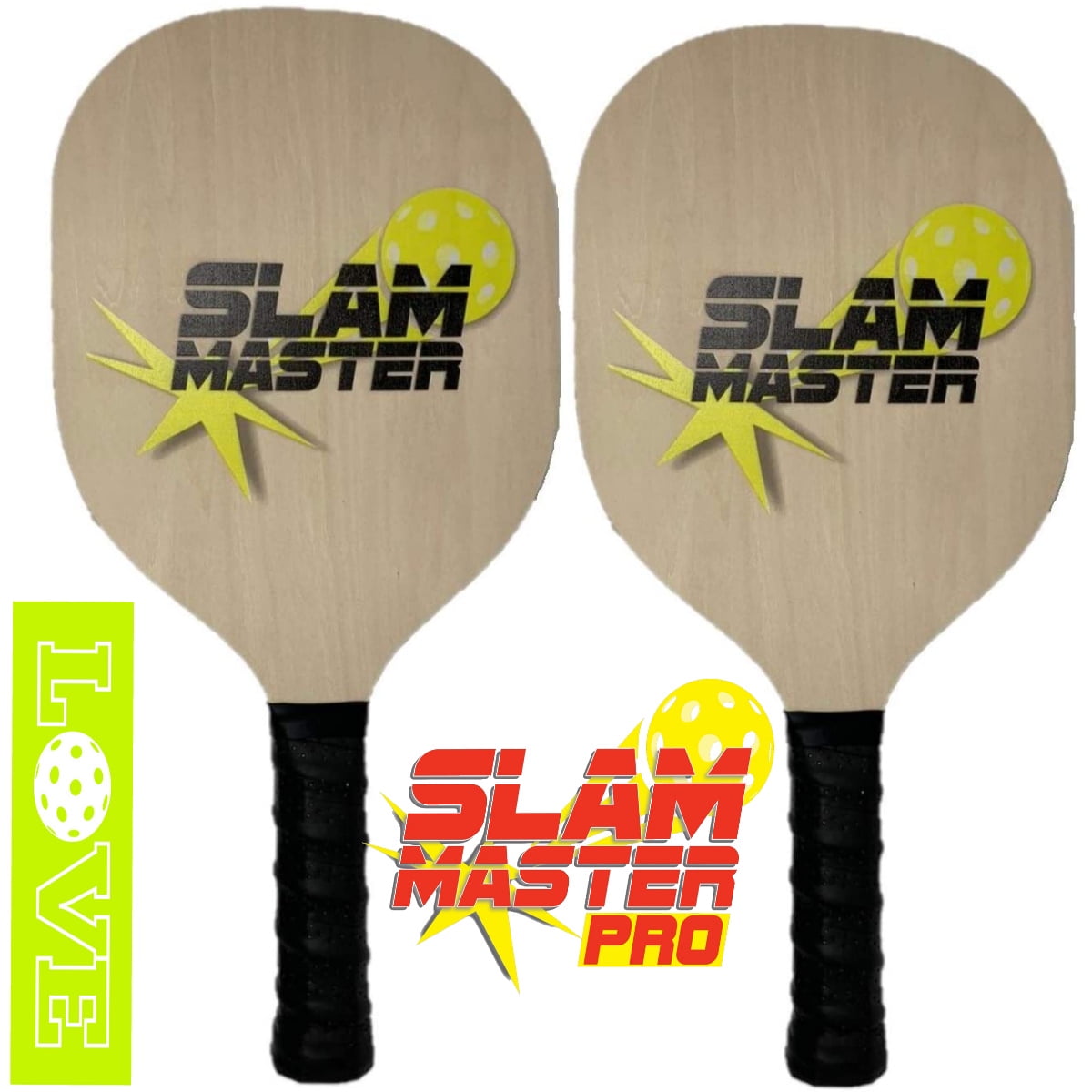 Slam Master Pickleball Paddle, 9.5 oz Weight, 4.5" Grip Size 2 Pack