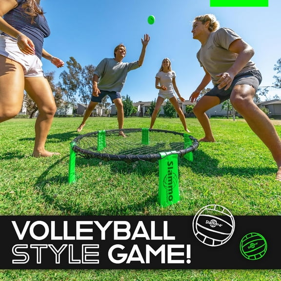 Slammo Game Set - Outdoor Lawn, Beach & Tailgating Roundnet Game for Kids, Teens & Adults